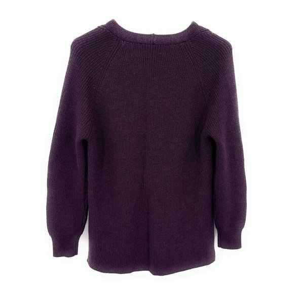 Athleta Hanover Purple V Neck Knit Sweater Size XXS - Picture 5 of 6